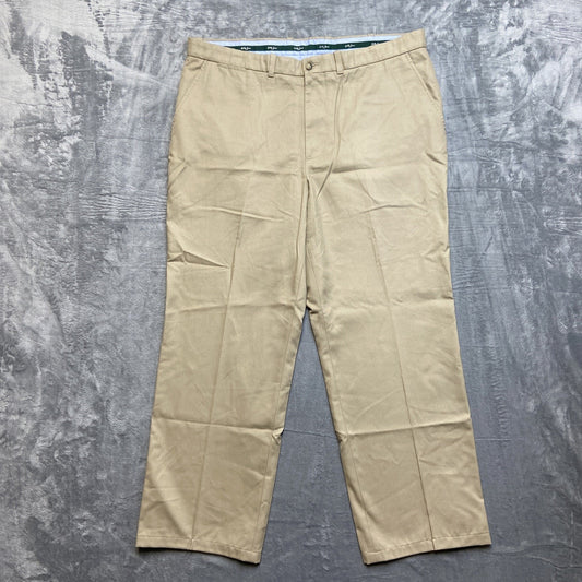 Bobby Jones Peruvian Pima Chino Pants Men's Size 40 Tan Beige Pleated
