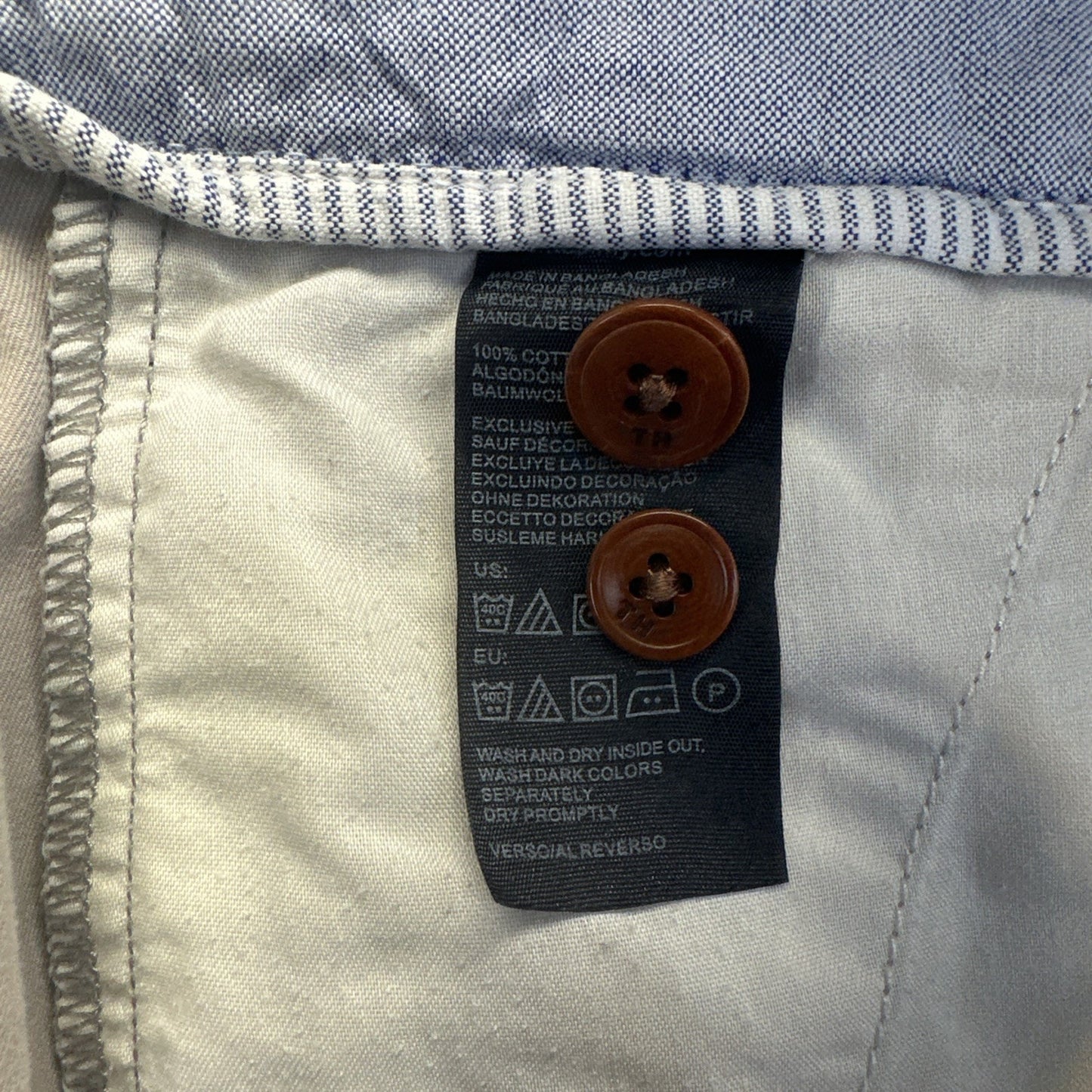 Tommy Hilfiger Custom Fit Chino Shorts Men's Size 34 Beige Khaki
