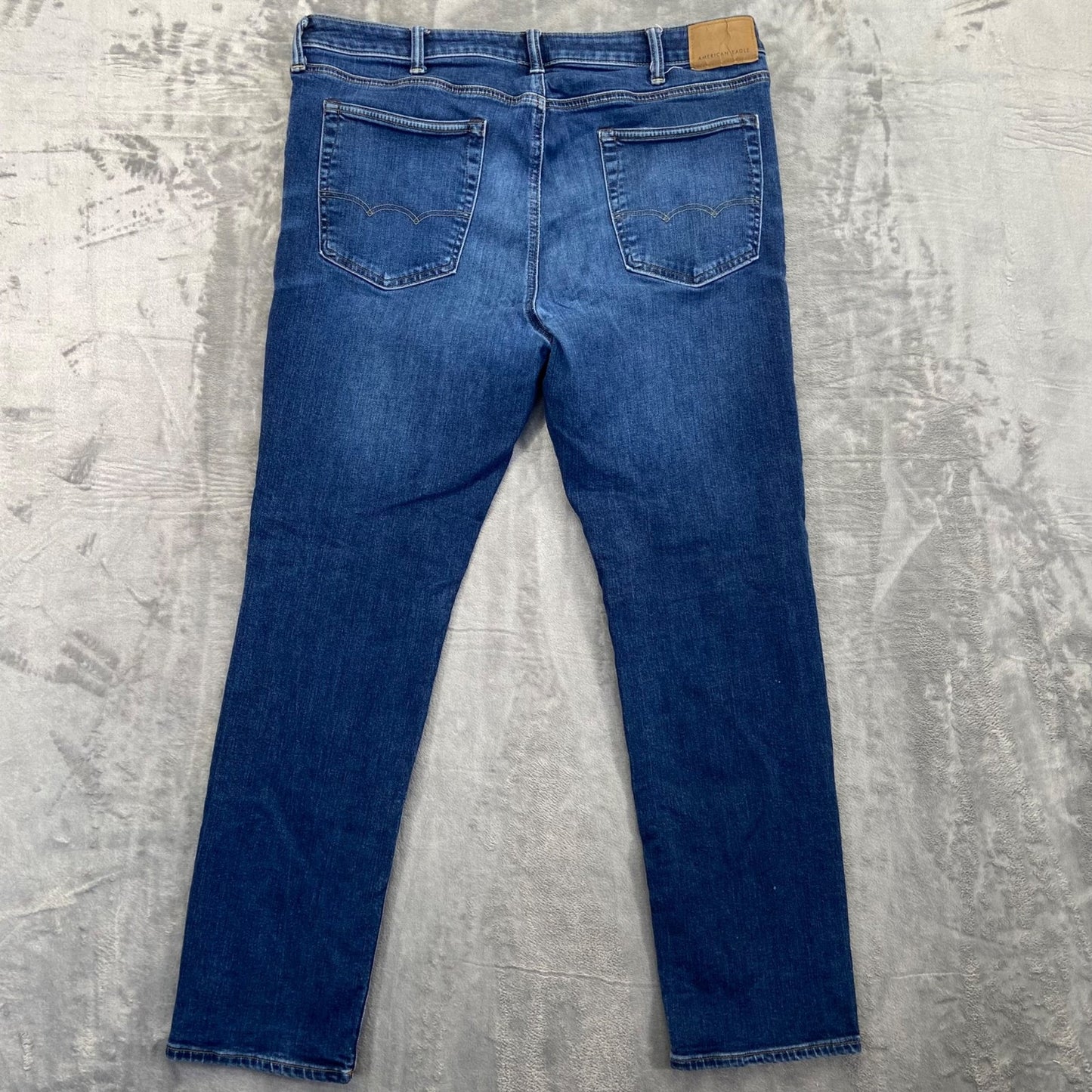 American Eagle Men's Airflex Slim Straight Jeans 38x32 Blue Dark Wash Denim