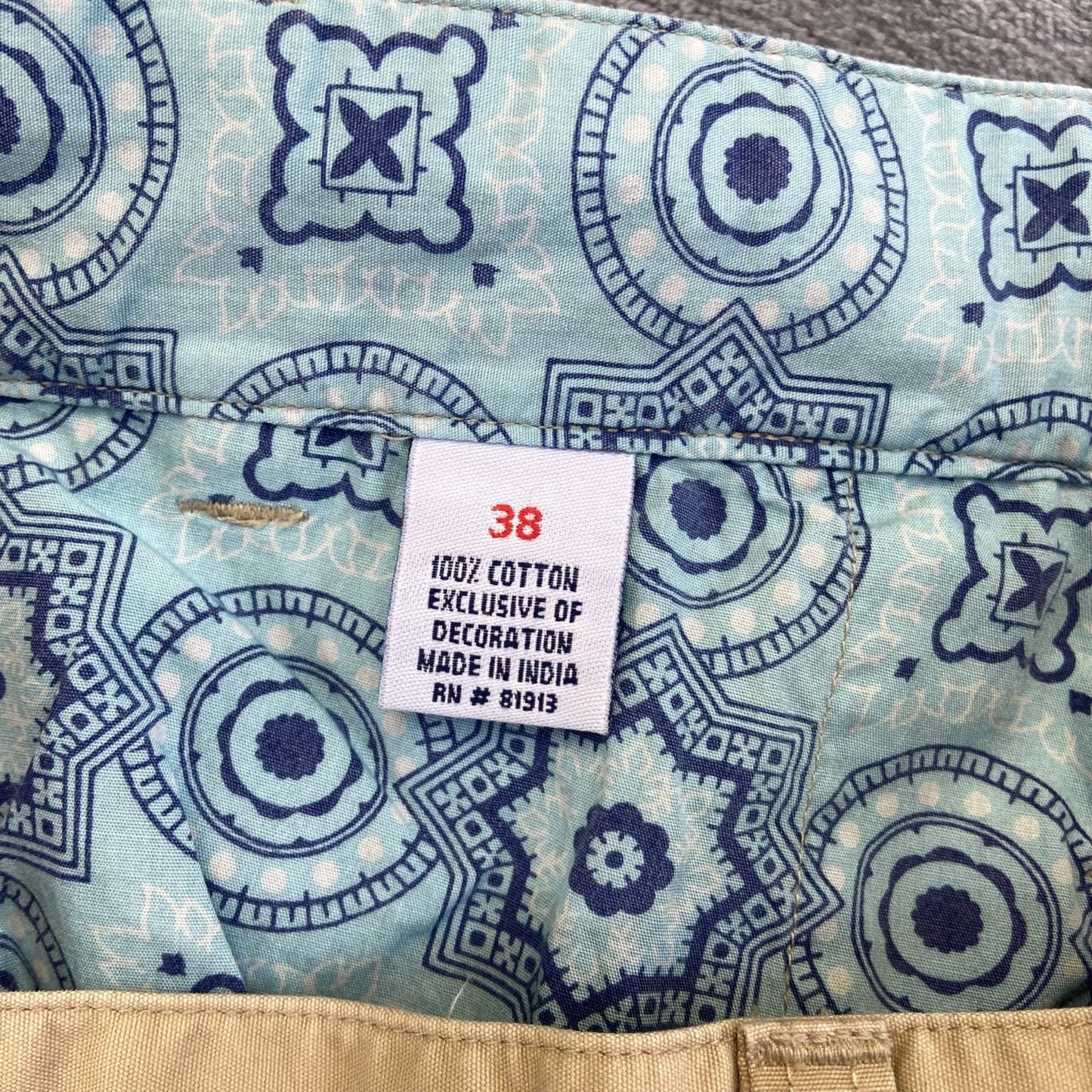 Robert Graham Men's Straight Chino Pants Size 38 Beige Side Stripe