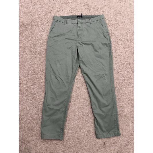 Dkny Men's Green Pants Slim Straight Fit Stretch Trouser Pants Size 36x30