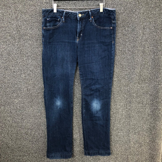 Gap 1969 Women's Long & Lean Straight Jeans Size 31/12R Dark Wash