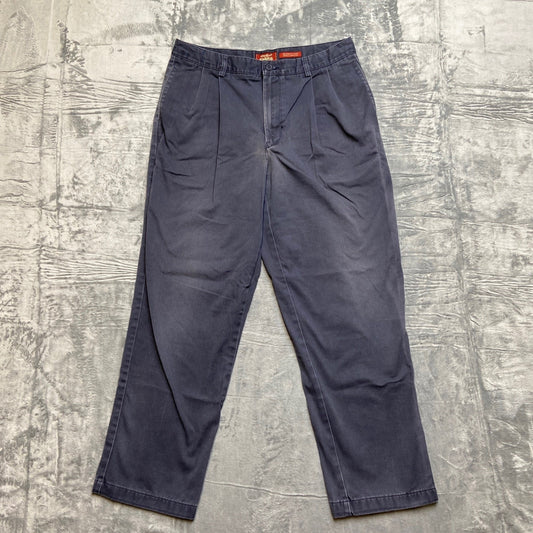 Vintage Eddie Bauer Men's Relaxed Fit Pleat Khakis Pants 36x32 Blue Pants