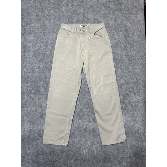 Indigo Palms Relaxed Fit Men's Straight Jeans Size 33x32 Beige Light Wash Denim