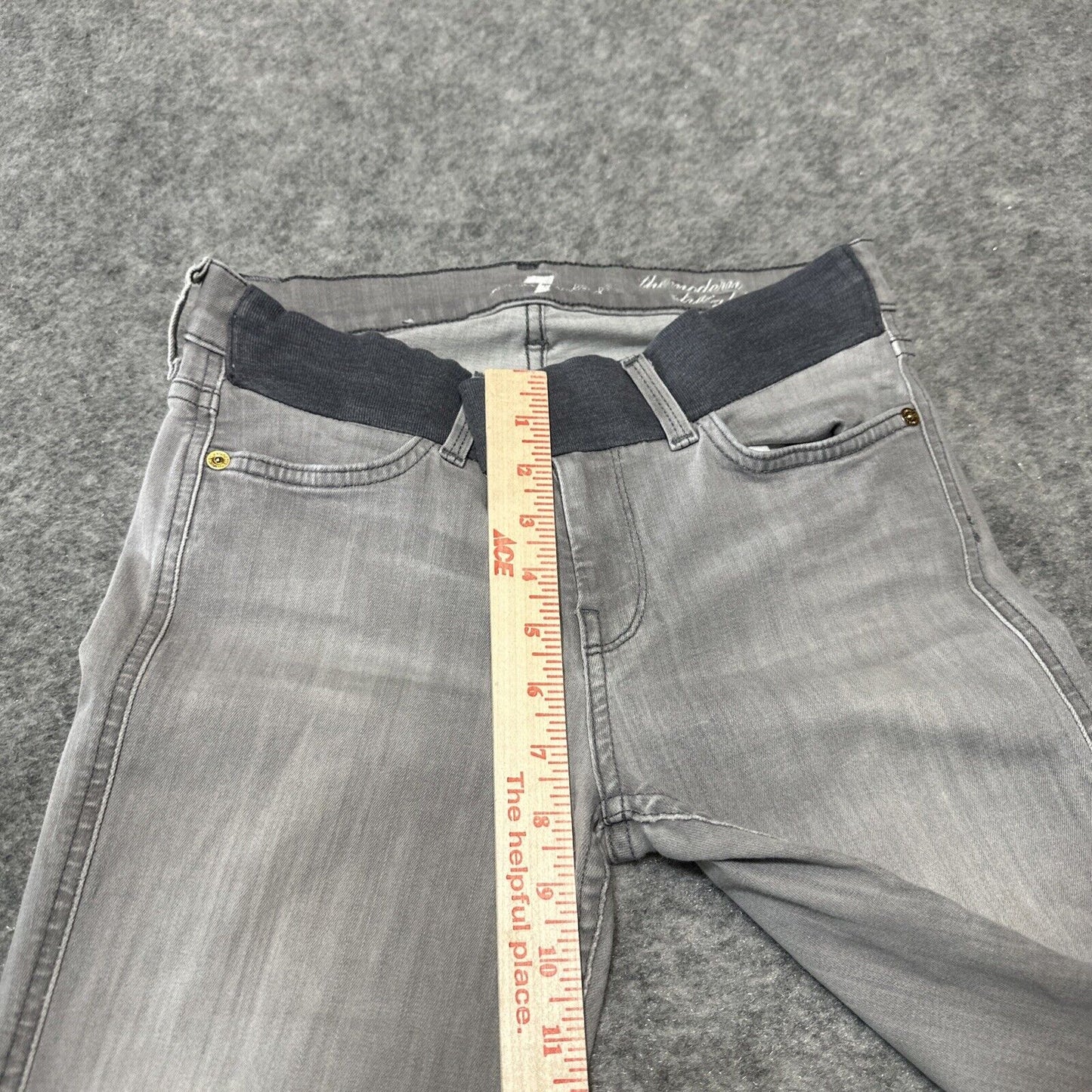 7 For All Mankind The Modern Straight Women's Pull On Jeans Size 26 Gray Denim