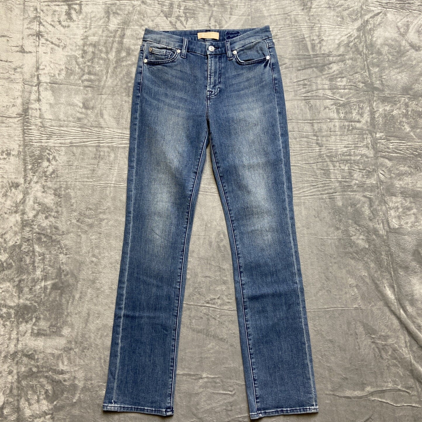 7 For All Mankind B(Air) Straight Leg Jeans Women’s Size 7 Blue Denim