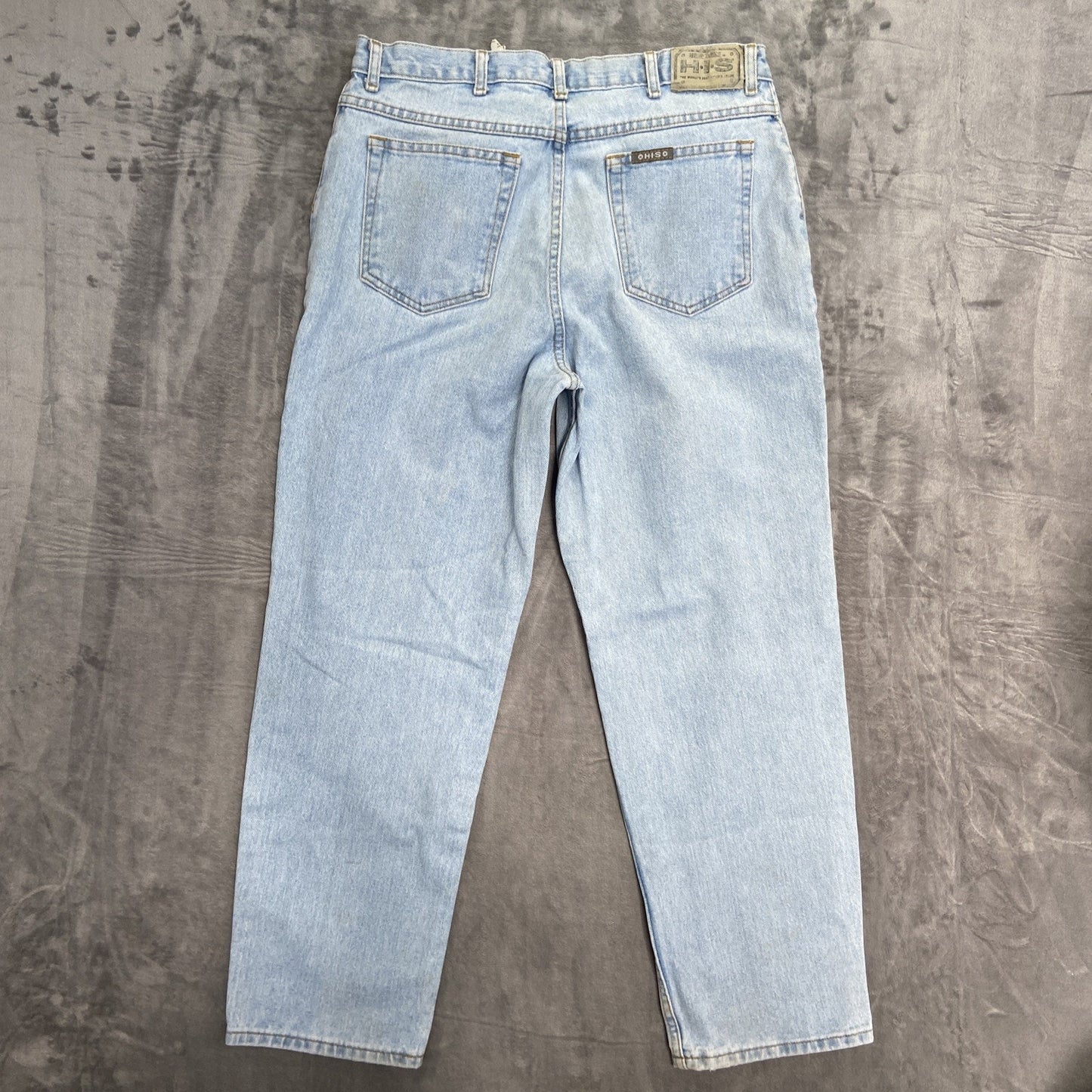 Vintage H.I.S. 90s Y2K Straight Jeans Men's Size 36x30 Light Blue Denim