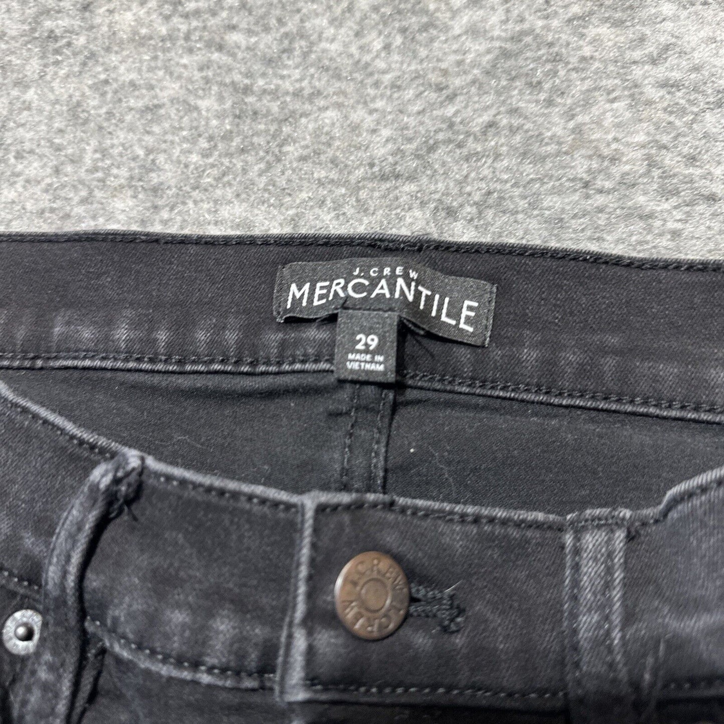 J.Crew Mercantile Women's Skinny Jeans Size 29 Black Dark Wash Denim