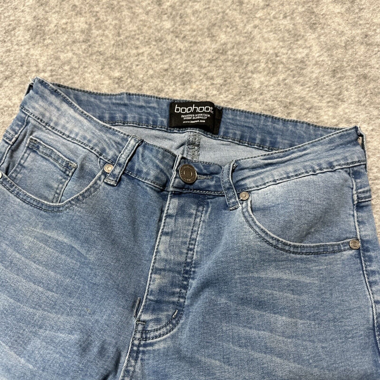 Boohoo MAN Skinny Men's Jeans Size 30S Blue Light Wash Denim