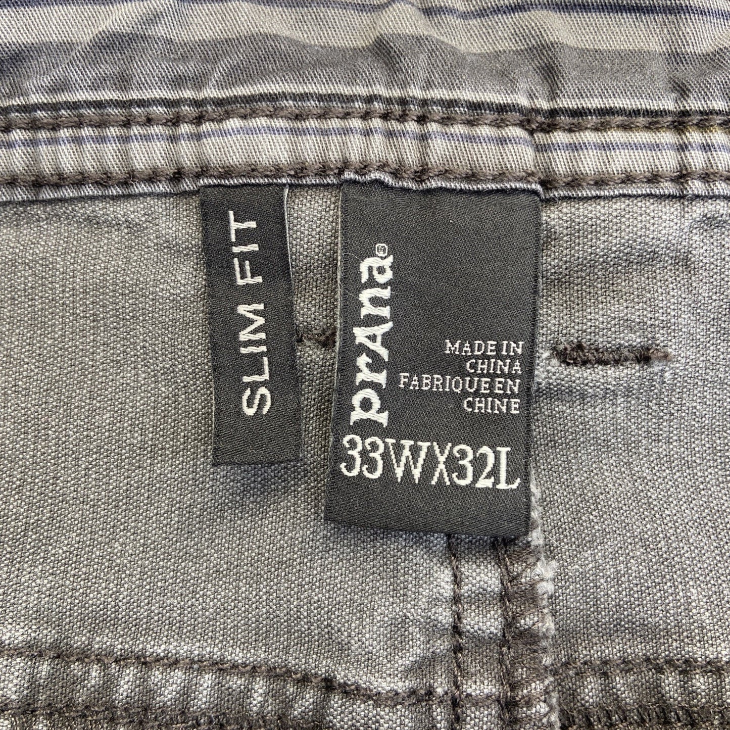 PRANA Slim Fit Corduroy Straight Jeans Men's Size 33x32 Gray Denim