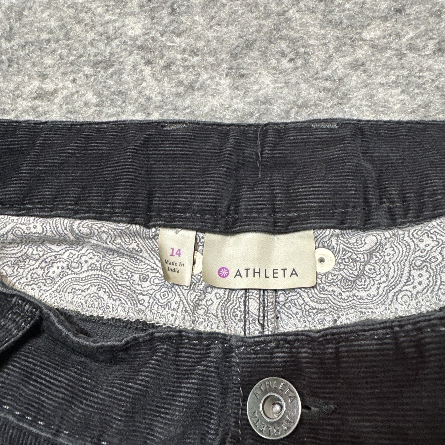 Athleta Women's Skinny Corduroy Pants Size 14 Black Pants