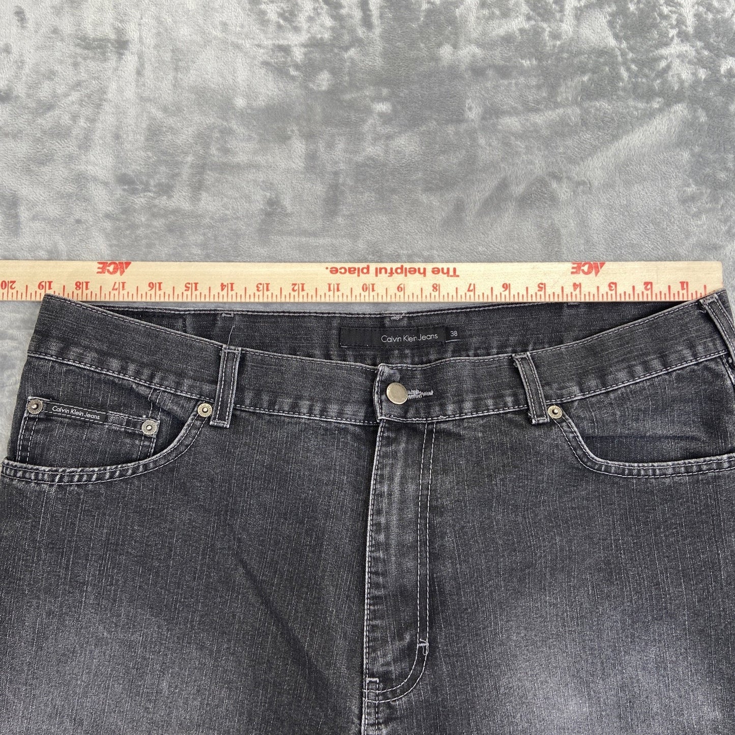 Vintage Calvin Klein Straight Jeans Men's Size 38x32 Black Denim