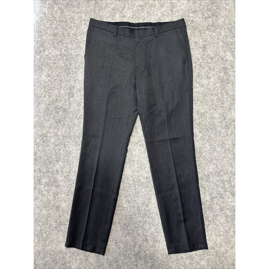 Hugo Boss Men's Straight Leg Pleated Dress Pants Size 36R Black Clip Pants