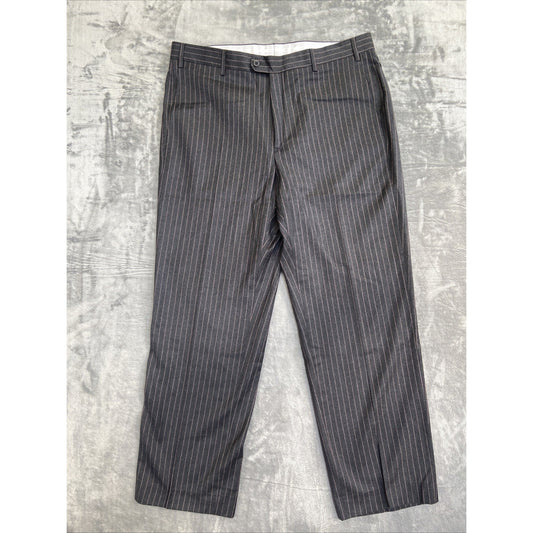 Vintage Zanella Striped Formal Dress Pants Men's 38 Black Red Stripe