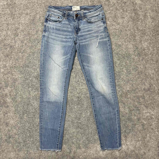 BKE Stella Women's Distressed Skinny Jeans Size 25 Blue Light Wash Denim