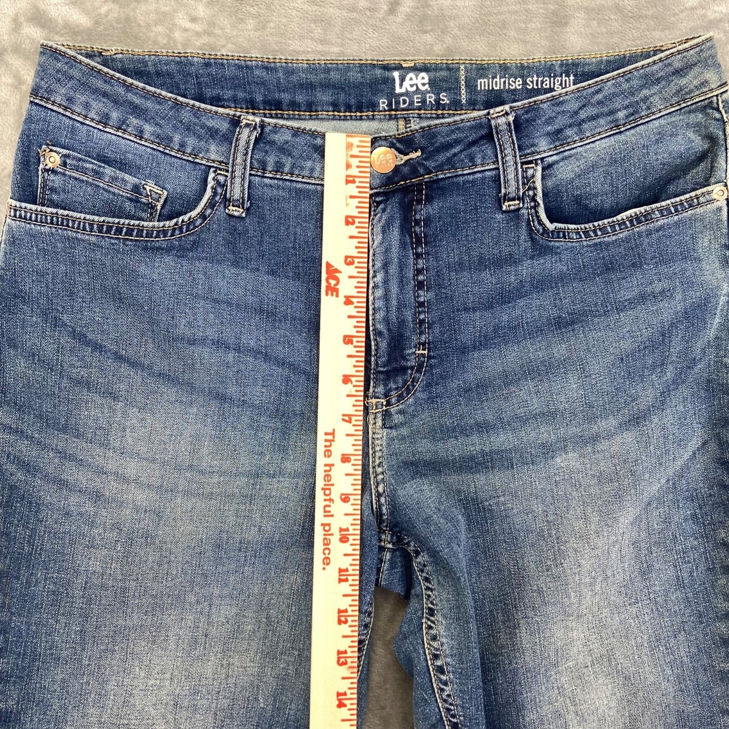 Lee Women's Midrise Straight Jeans Size 14P Blue