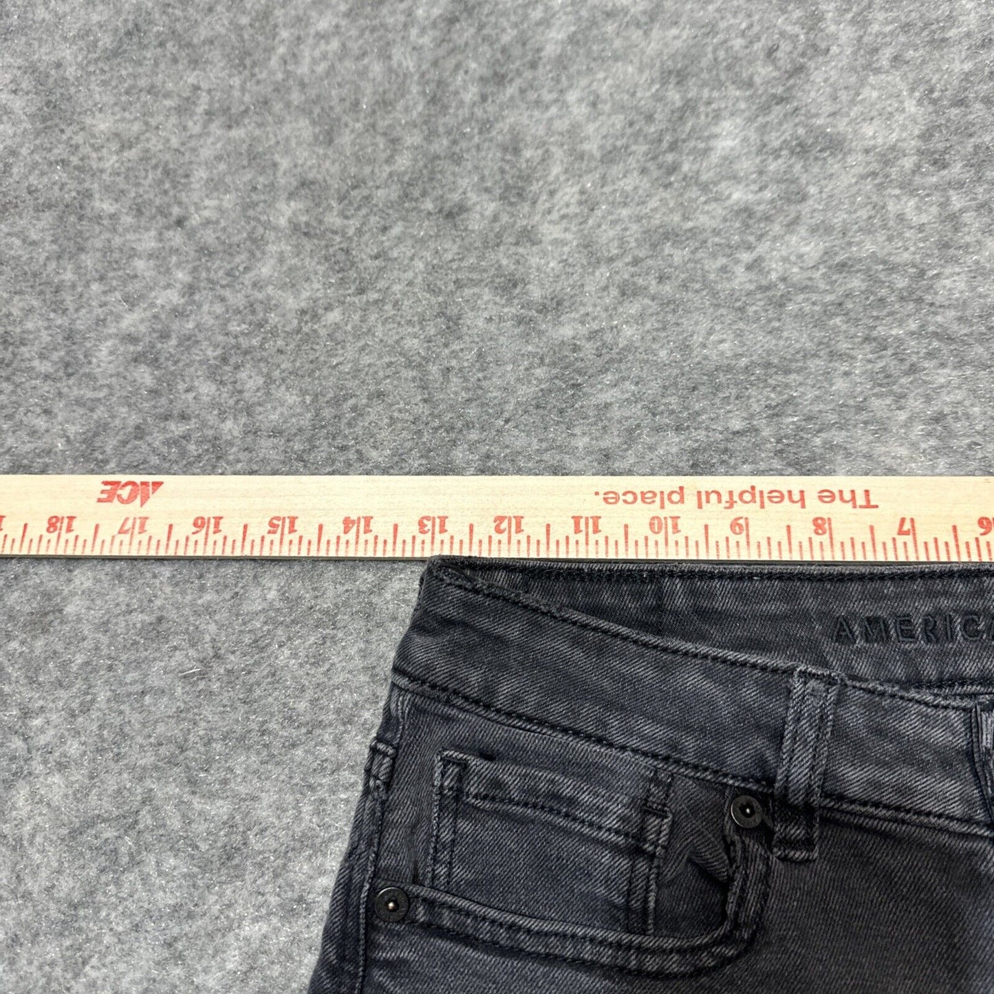 American Eagle Stretch Mom Jean Women's Straight Jeans Size 4 Black Gray Denim