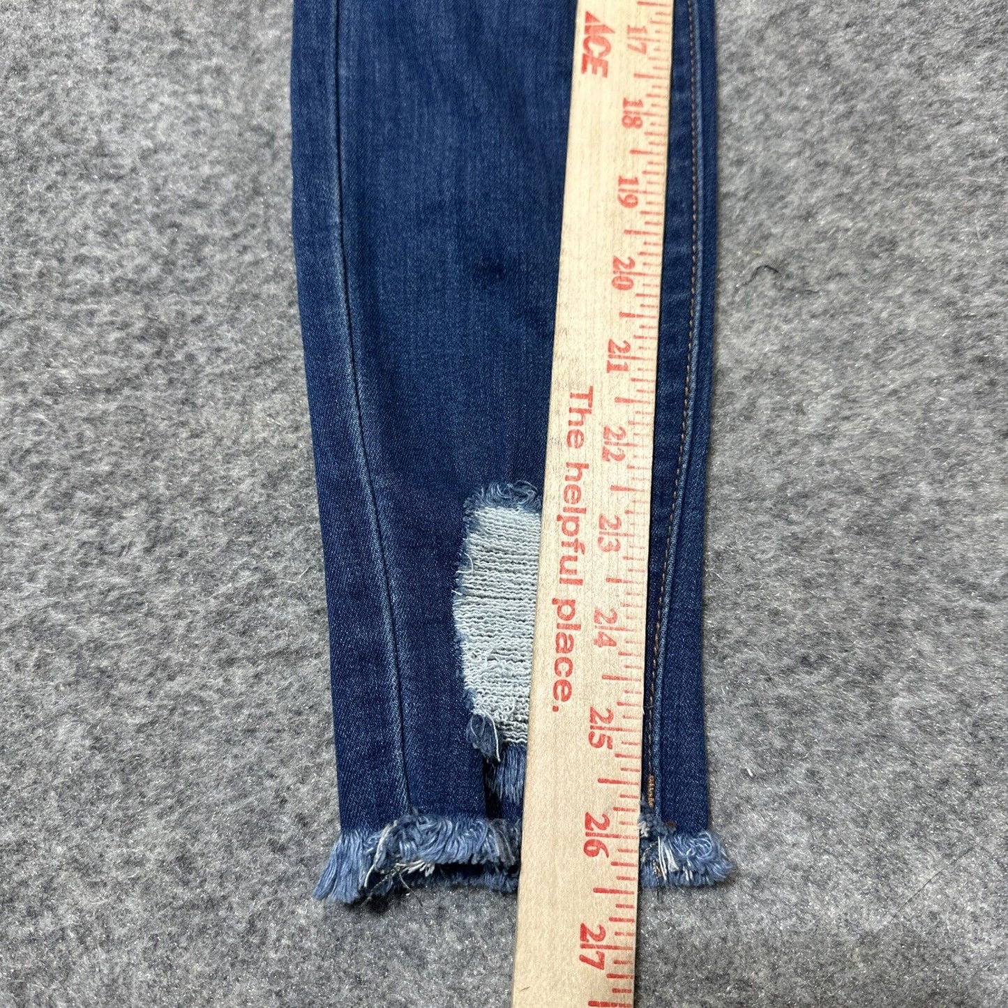ENJEAN Denim Women's Distressed Skinny Jeans Size 1 Blue Medium Wash Denim