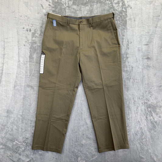 New Haggar Classic Fit Premium No Iron Khaki Dress Pants Men's Size 40x29 Brown