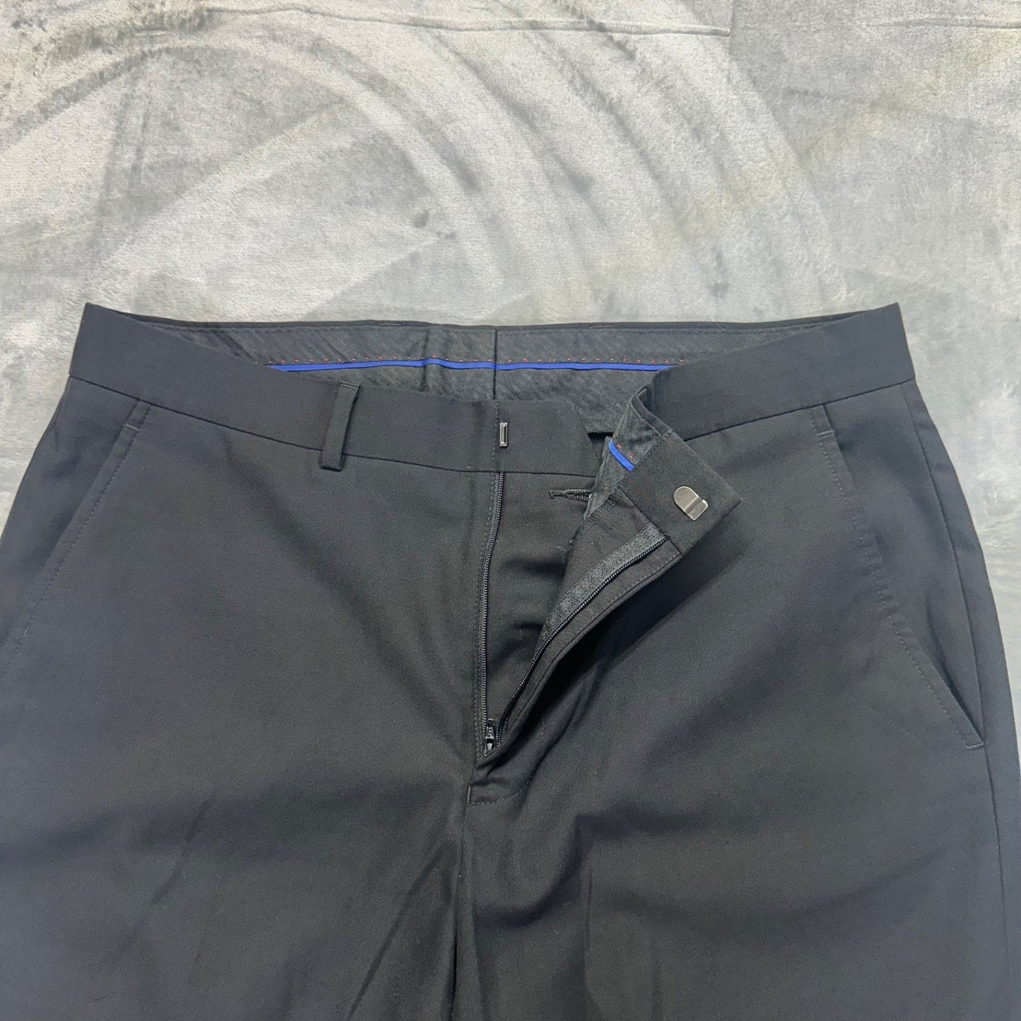 Billy London Men's Black Dress Pants Size 34x32 Slim Fit #534424
