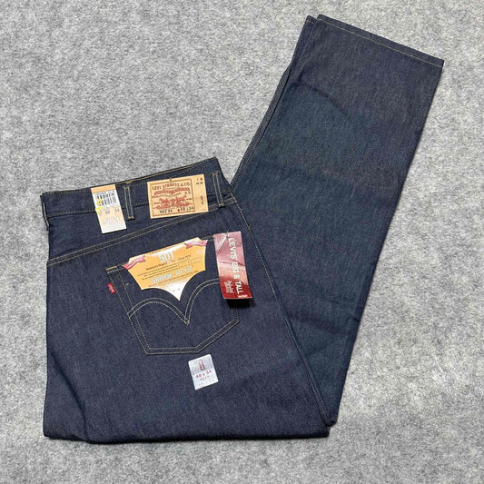 New Levis 501XX Original Shrink To Fit Men's Straight Jeans Size 48x34 Blue Dark