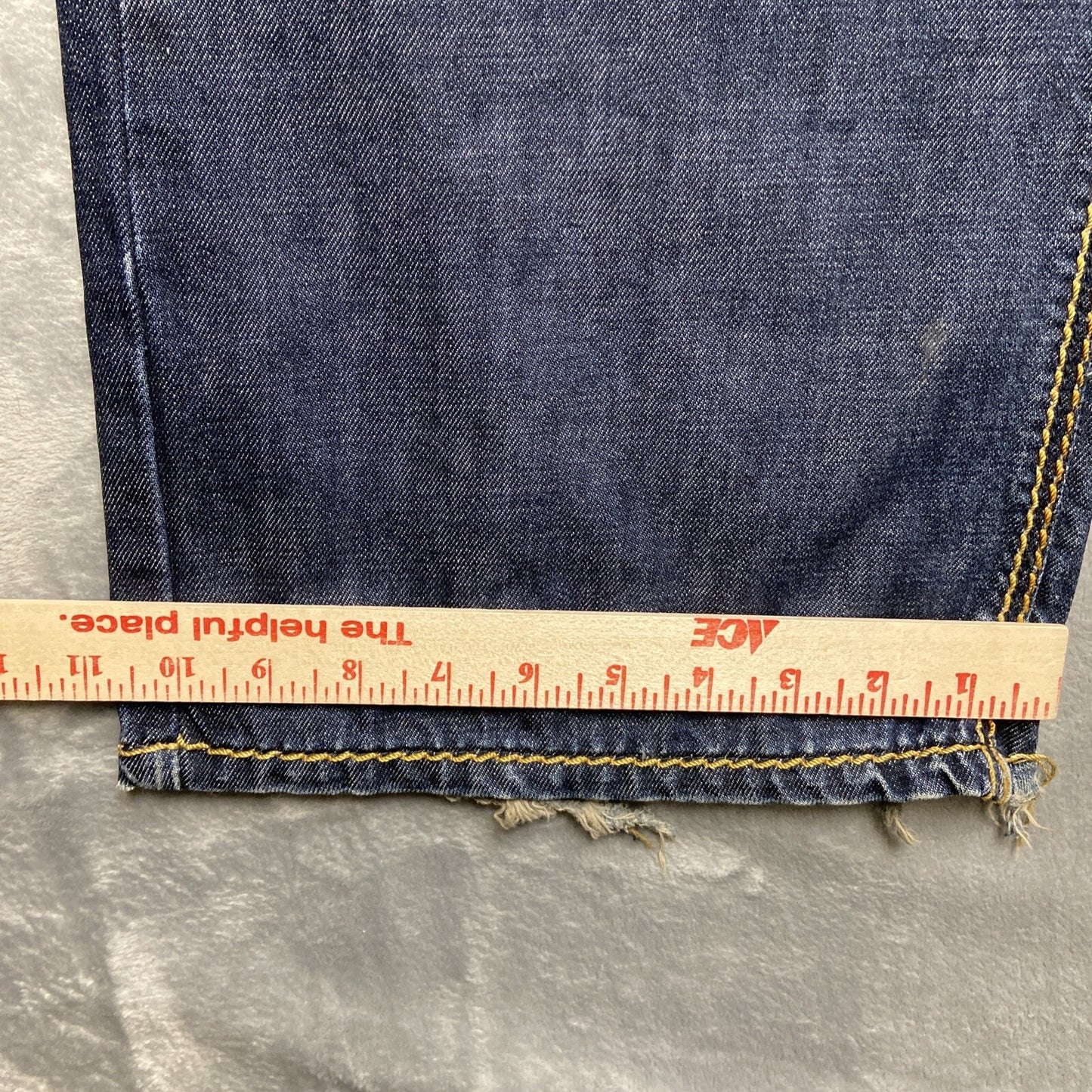 Lanzinno Jeans Men’s Size 46 Denim Blue Dark Wash Distressed