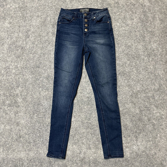 HARPER Women's Skinny Button Fly Jeans Size 25 Blue Dark Wash Denim