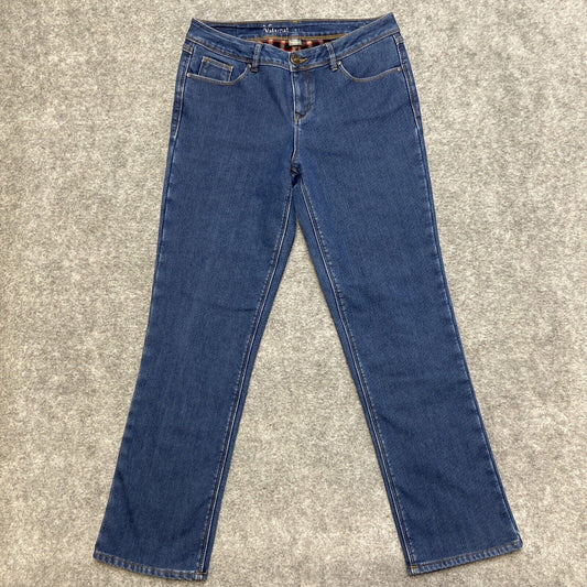 Natural Reflections Flannel Lined Straight Jeans Women's Size 6 Dark Blue