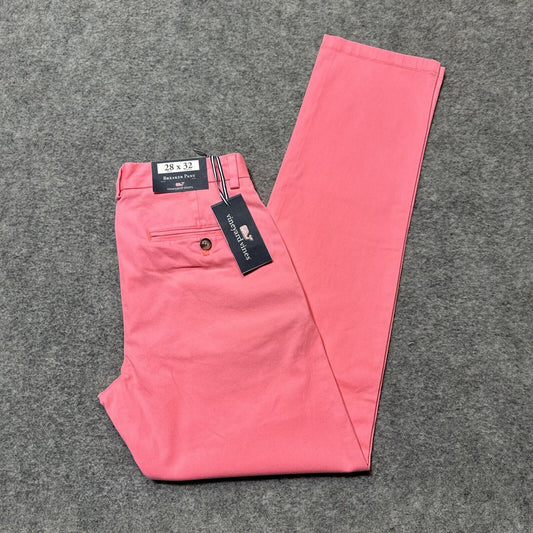 New Vineyard Vines Breaker Pant Men's Size 28x32 Pink Papaya Passion Chinos