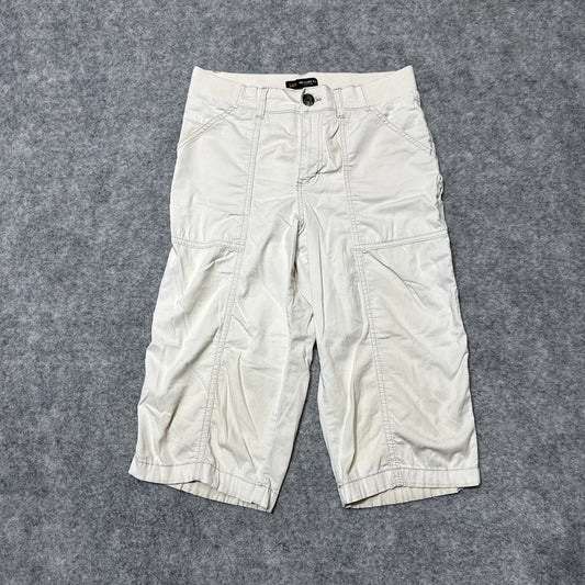 Lee Relaxed Fit Mid Rise Women's Cropped Pants Size 6M Medium White Pants