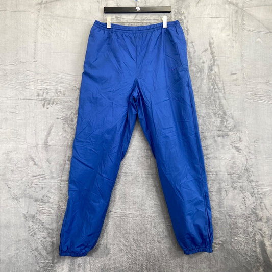 Vintage Nike Men's Lined Track Pants Size M Blue Elastic Waist Nylon