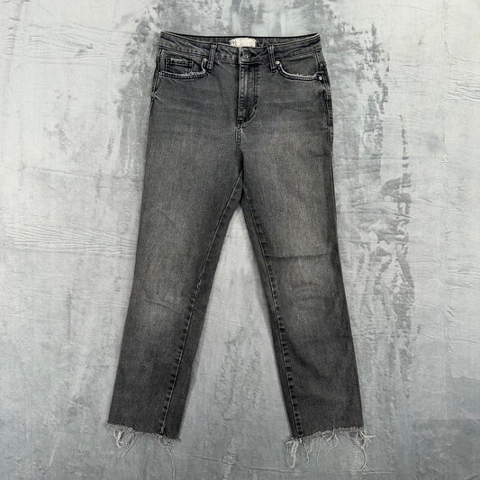 Free People Women's Cropped Straight Jeans Size 26 Gray Medium Wash Denim