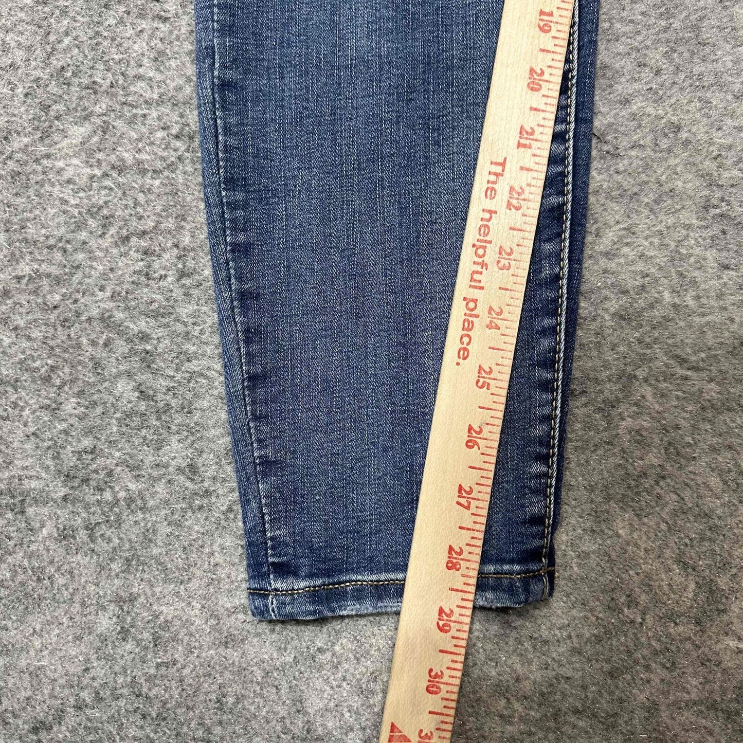 Ava & Viv Blue Women's Distressed Mid Rise Button Fly Skinny Jeans Size 16W