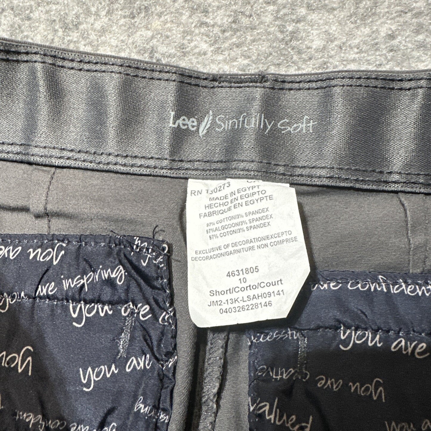 Lee Sinfully Soft Women's Bootcut Chino Pants 10S Short Gray Pants