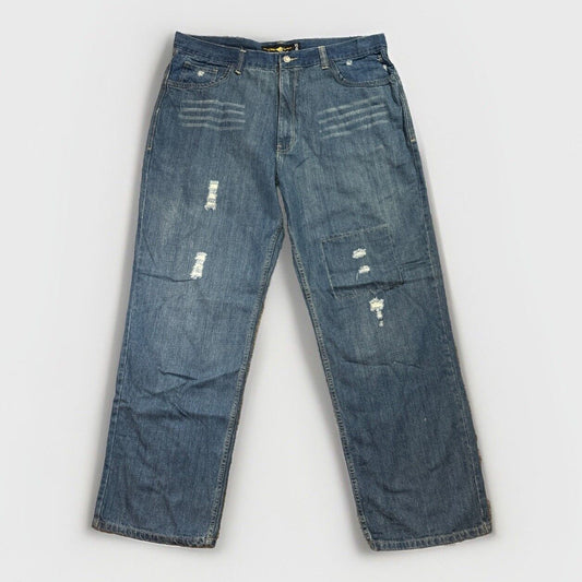 Vintage Jordan Craig Distressed Baggy Jeans Men's Size 40x32 Blue Denim Skater