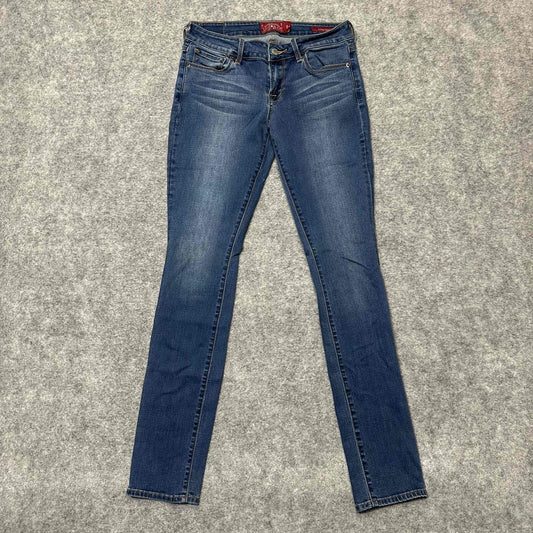 Lucky Brand Women's Leyla Skinny Distressed Jeans Size 26 Blue Dark Wash Denim