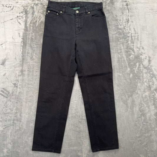 Vintage Lauren Ralph Lauren Jeans Women's Straight Jeans Size 4 Black Denim