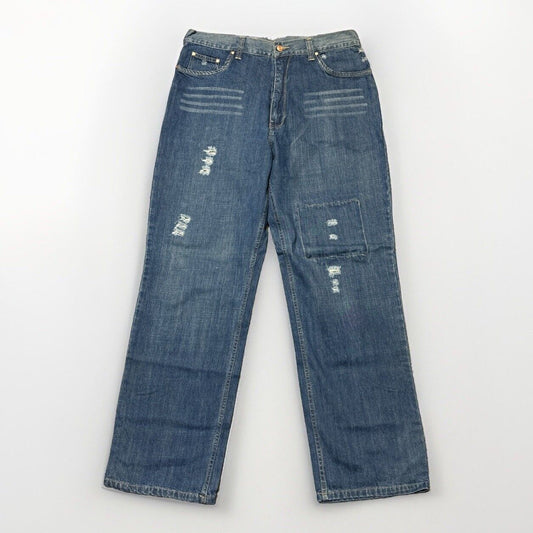 Vintage Jordan Craig Distressed Relaxed Straight Jeans Men's Size 38x32 Blue