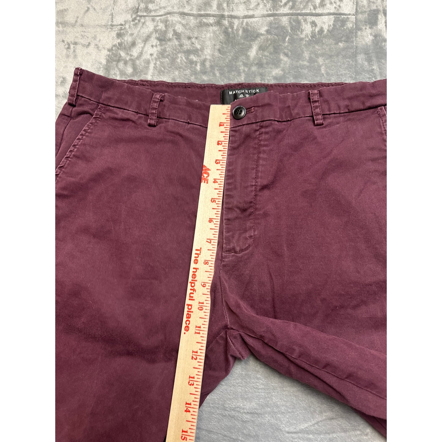 Matchstick Chino Pants Men's Size 36x30 Red