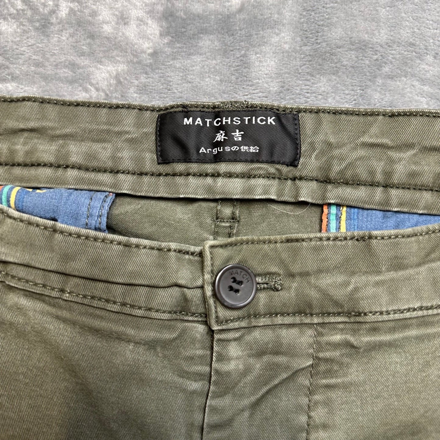 Matchstick Straight Chino Men's Pants Size 36 Green