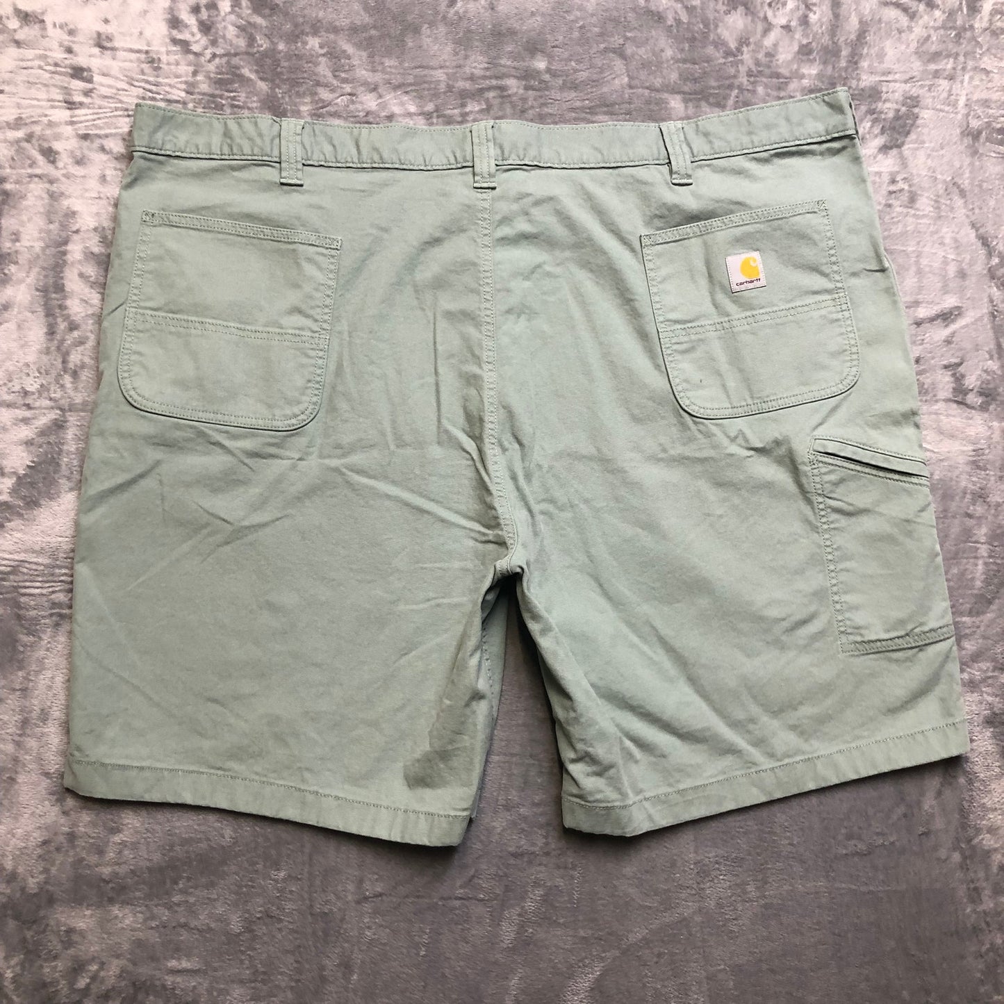 New Carhartt Rugged Flex Relaxed Fit Work Shorts Men's Size 52 Green Logo NWOT