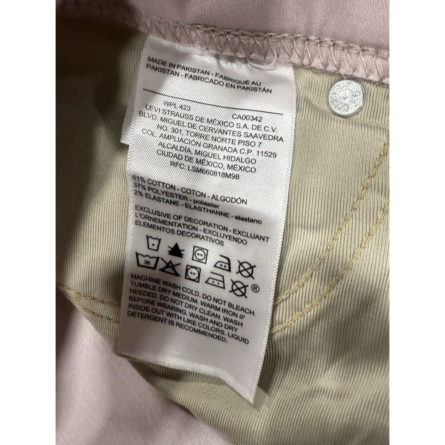Signature Levi Strauss Gold Women's PINK Pull On Skinny Pants Size 13M W31 L30