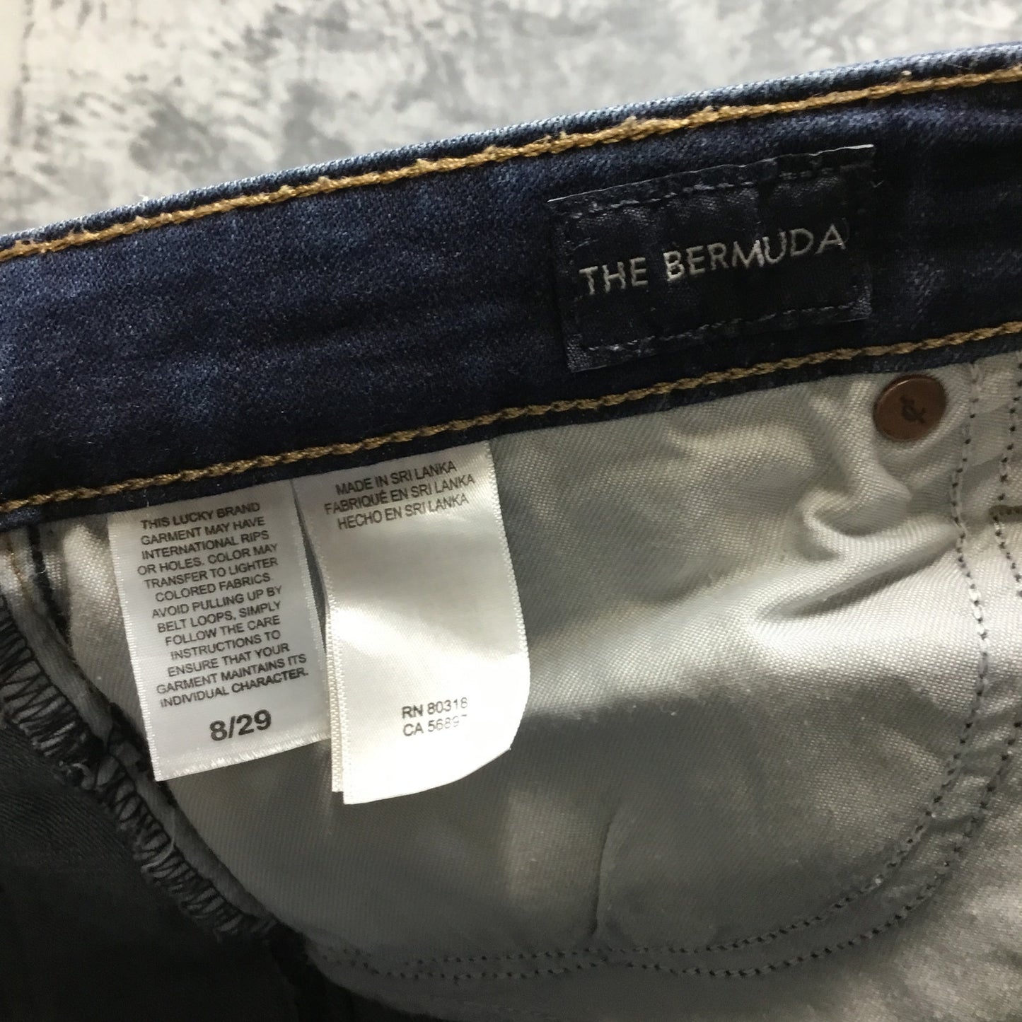 Lucky Brand The Bermuda Shorts Mid-Rise Women's Size 8 Blue Denim
