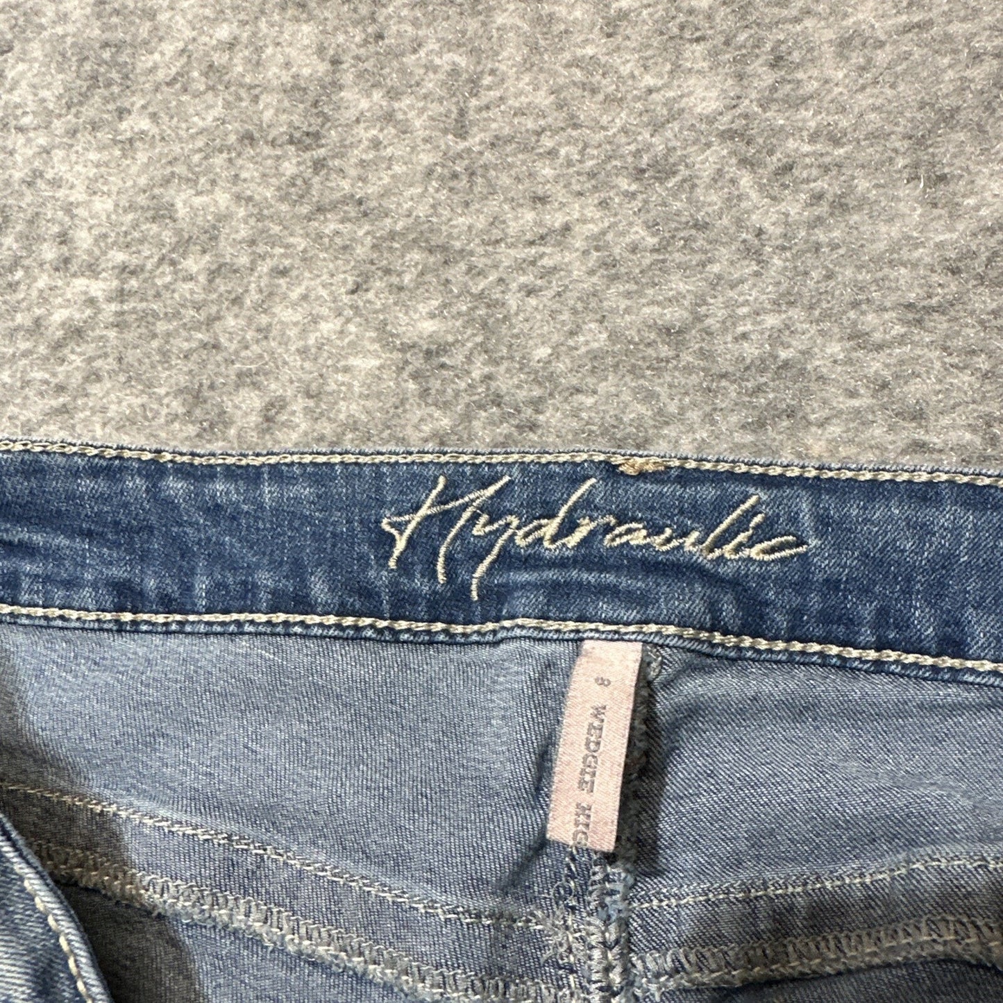 Hydraulic Wedgie High Rise Straight Women's Jeans Size 8 Blue Medium Wash Denim