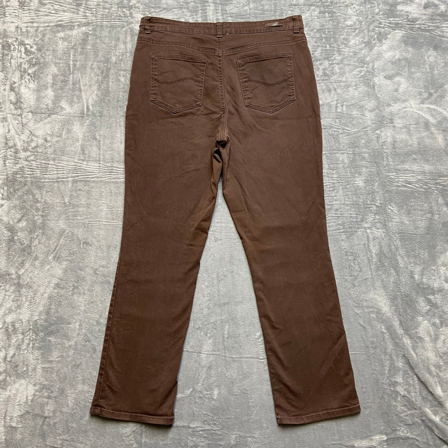 Lee Relaxed Fit Straight Leg Jeans Women's Size 12 Brown Denim Stretch GUC
