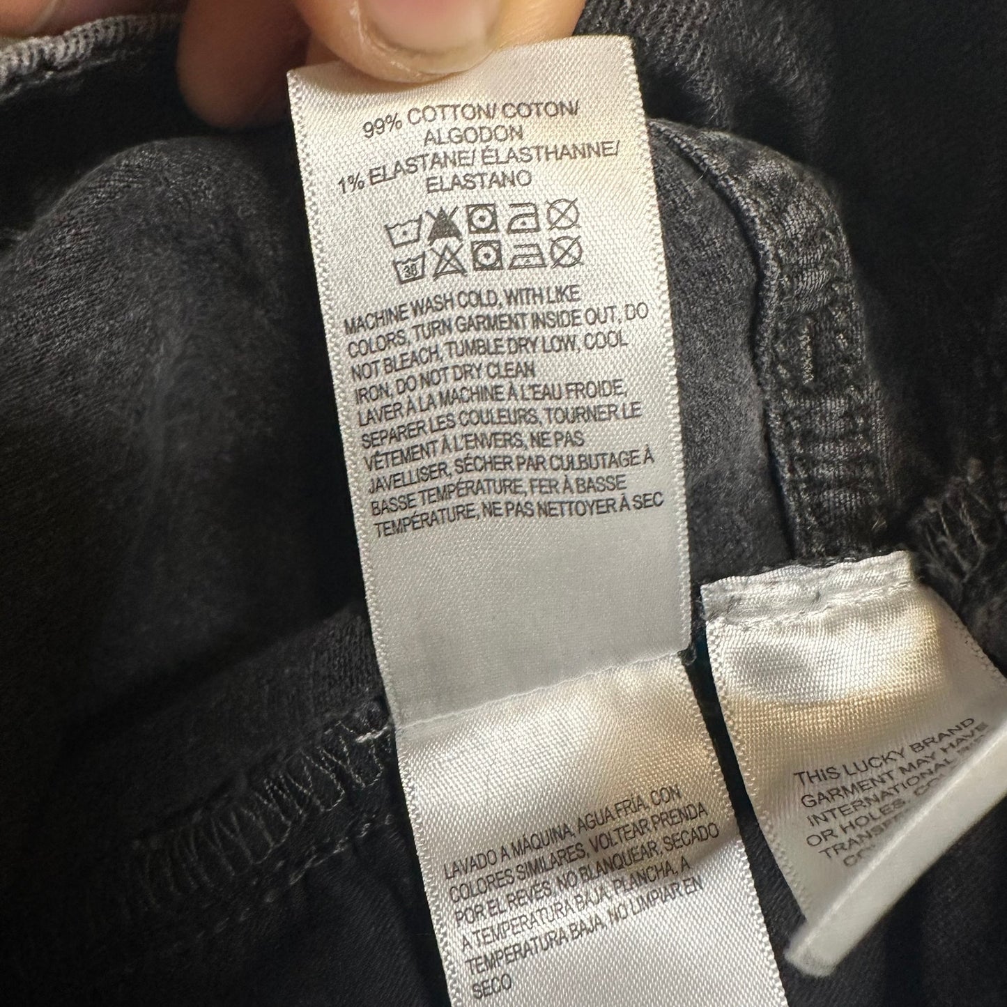 Lucky Brand Distressed Zoe High Rise Straight Jeans Men's Size 8/29R Black Denim