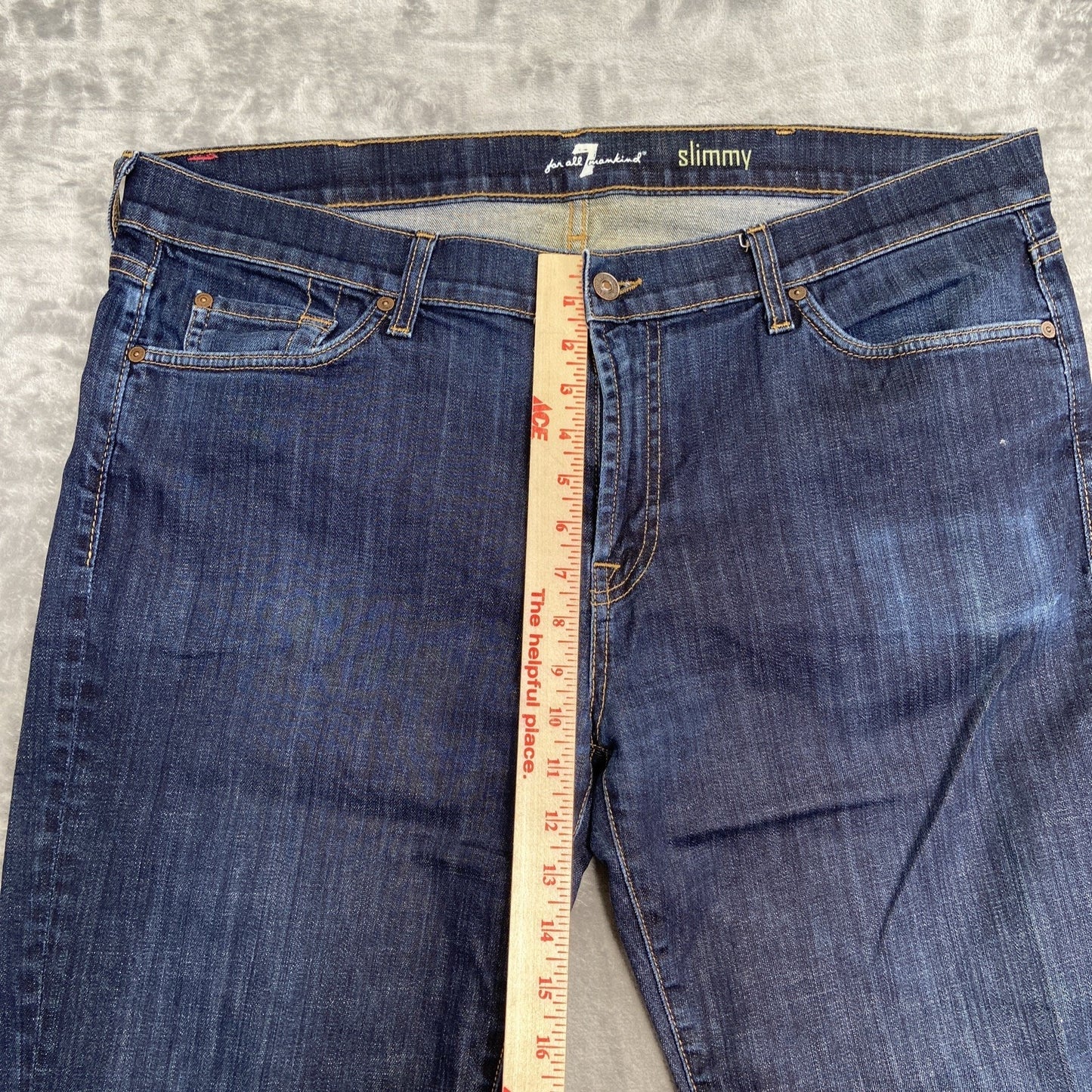 7 For All Mankind Slimmy Straight Jeans Men's Size 40 Dark Blue
