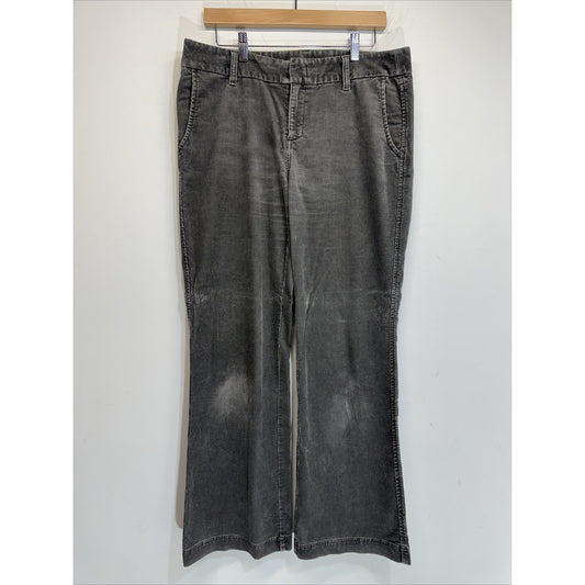 Eddie Bauer Pants Women's Size 10 Gray Corduroy Flare Stretch Dark Casual