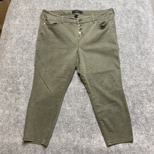 Torrid Skinny Ankle Jeans Women's Size 22 Green Button Fly Denim