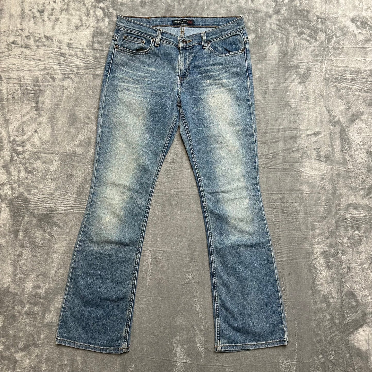 Vintage American Eagle Flared Jeans Women’s Size 8 Reg Faded Blue Denim
